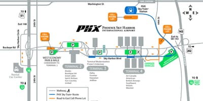 Phoenix entènasyonal ayewopò kat jeyografik